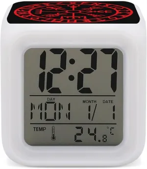 Viking Nordic Compass Funny Digital Alarm Clock Multi-Function LED Clock 7 Colors Changing Bedside Clock Novelty Gifts
