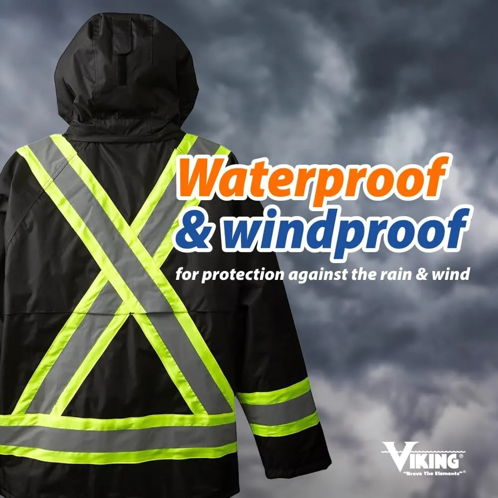 Viking Professional Insulated Journeyman 300D Trilobal Rip-Stop FR Jacket - Waterproof Flame Retardant Hi Vis Jackets for Men