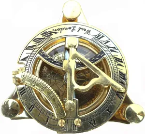 Vintage Brass Sundial Compass 3 Inch Folding Marine Ship Decor Captain Tabletop Navigation Antique Style Nautical Collectible Gift Piece