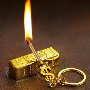 Vintage Kerosene Lighter, Forever Flint Keychain Reusable Keychain Matches, Keychain Lighter, Metal Portable Lighter, (No Fuel), Metallics
