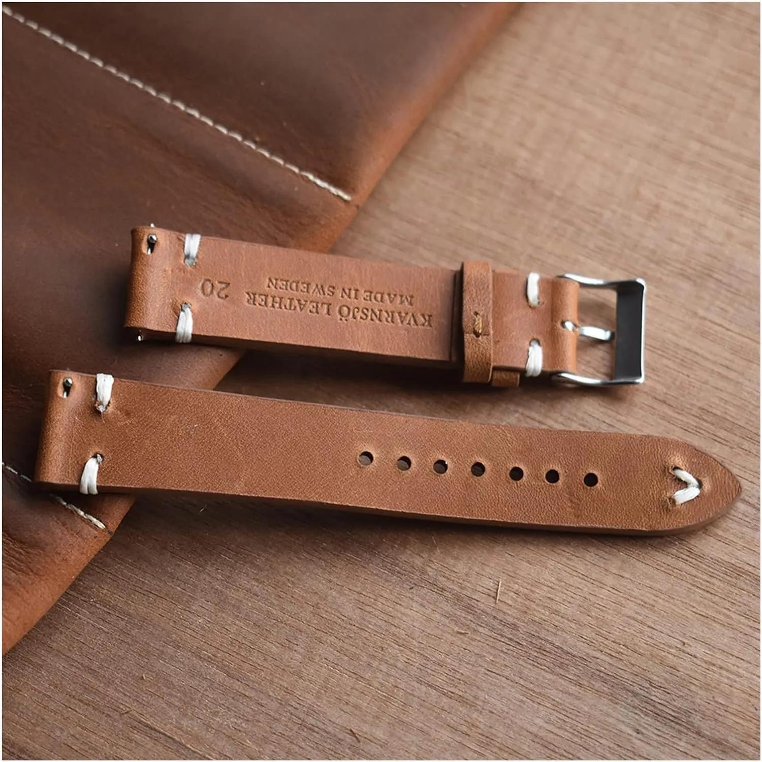 Vintage Leather Watchband Watch Strap Men Watch Accessories Watch Band with Stainless Steel Buckle
