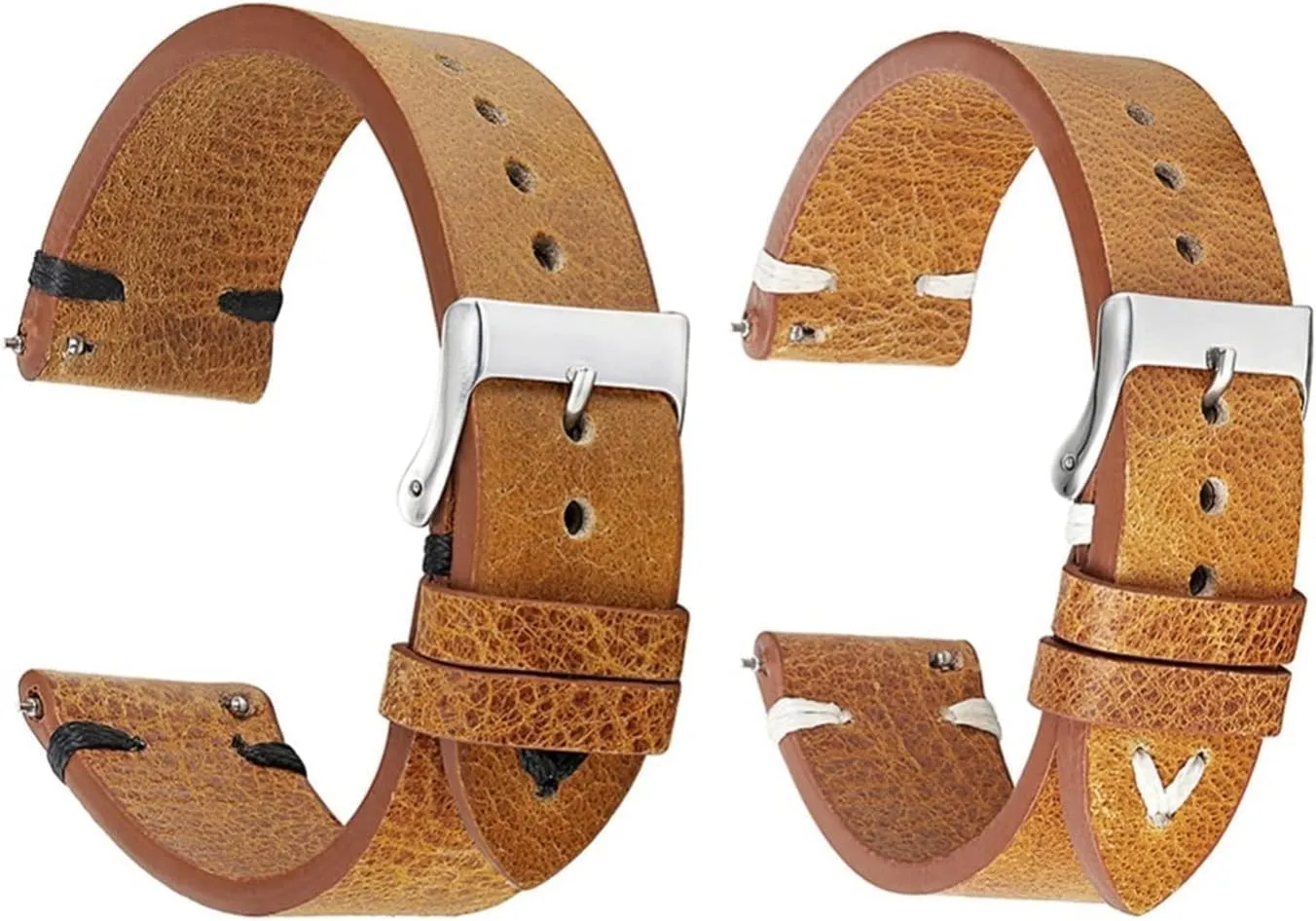 Vintage Leather Watchband Watch Strap Men Watch Accessories Watch Band with Stainless Steel Buckle