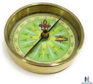 Vintage Solid Brass 2-inch Open-Faced Pocket Compass Paper Weight Marine Desktop Gift Compass Navigational Direction Pocket Compass for Hiking & Camping