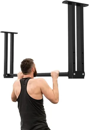 Wall Mounted Pull Up Bar, Ceiling Cross Beam Fitness Horizontal Bar, Home Strength Training Equipment，Load 300kg, 98cm/119CM (Size : 98cm)