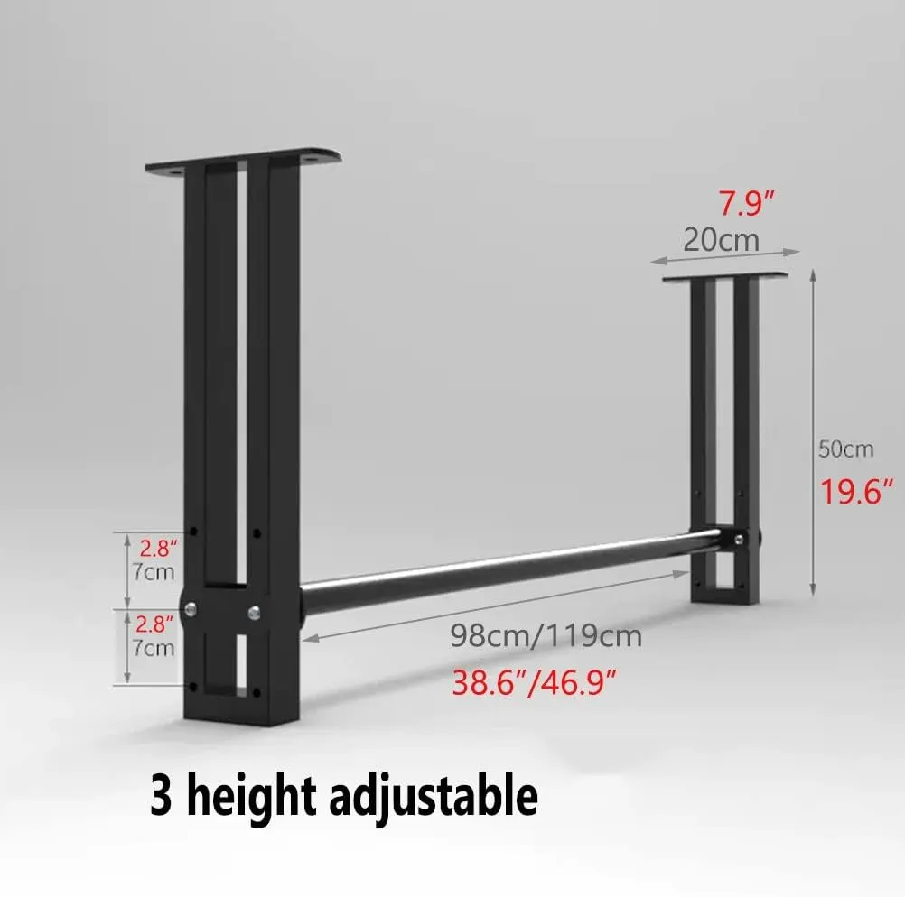 Wall Mounted Pull Up Bar, Ceiling Cross Beam Fitness Horizontal Bar, Home Strength Training Equipment，Load 300kg, 98cm/119CM (Size : 98cm)