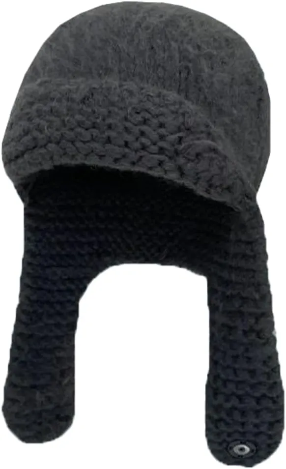 Warm Knit Trapper Hats for Women Ushanka Hat Knit Aviator Hat with Ear Flap Russian Hat for Cold Weather Winter Stocking Cap