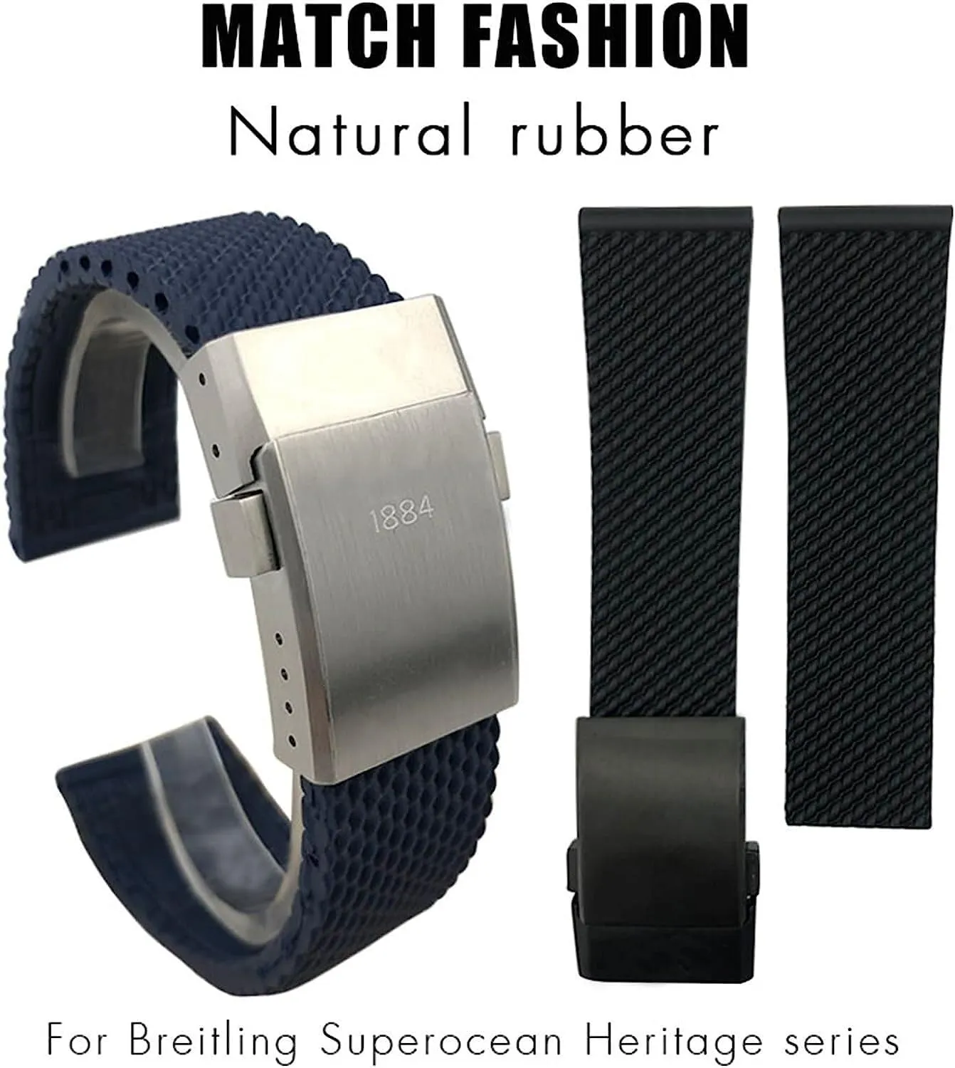 Waterproof Rubber Watchband For Breitling Superocean Heritage Avenger Challenger Woven Silicone Watch Strap 22mm 24mm