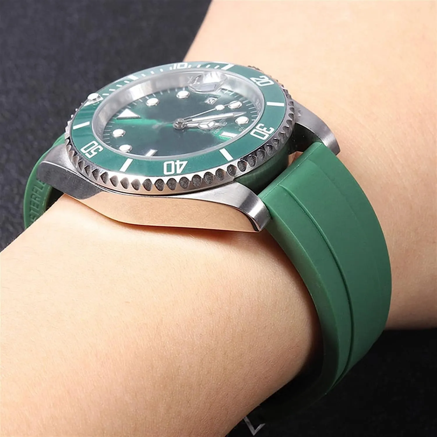 Waterproof Rubber WatchBand For Rolex Submariner YachtMaster Daytona Watch Strap Replacement Bracelet Chain Accessories