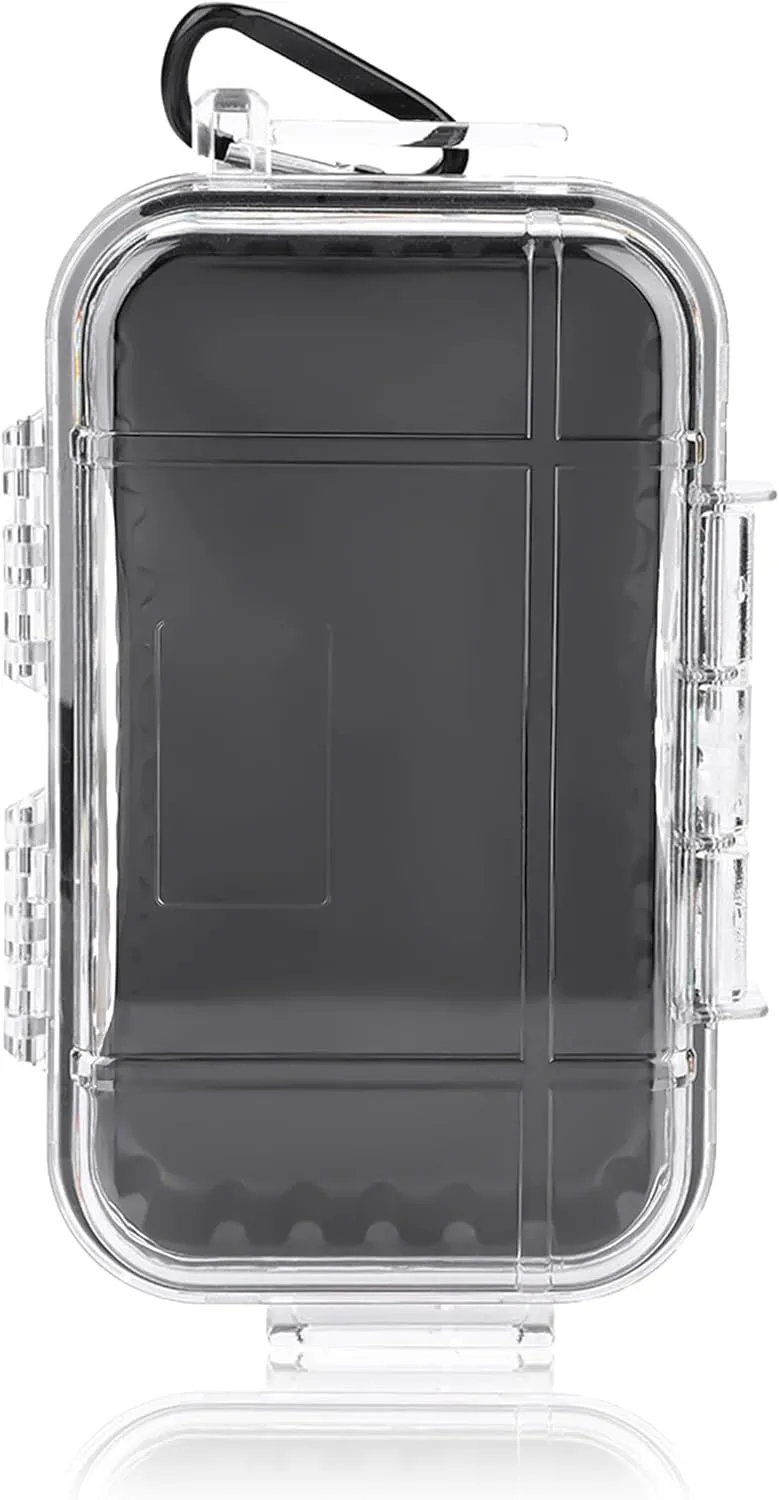 Waterproof Storage Case, Outdoor Sports Survival Equipment Sealed Box Dustproof Pressure Proof Dry Boxes for EDC Tools, Phone, Keys(Clear)