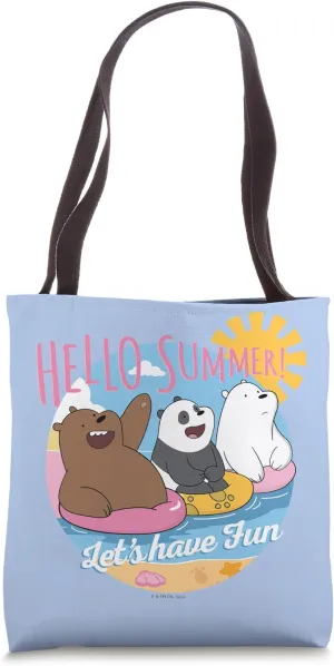 We Bare Bears Hello Summer! Grizz Panda Ice Bear Tote Bag