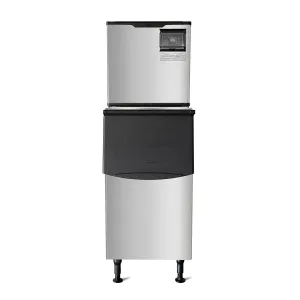 Westlake Commercial Ice Maker Machine Stainless Steel Full Cube NSF Certificated 350 lbs/24H Ice with 230lbs Storage Ice Maker Machine Capacity-Ideal for Hotels, Bars, Restaurants