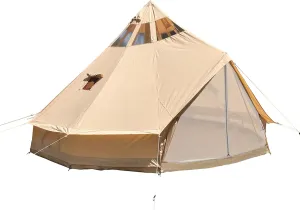 WINTENT 5M Star Gazer Bell Tent 4 Season Waterproof Glamping Yurt Tent Camping with Stove Jack Hole and Skylight for 6-8 Persons