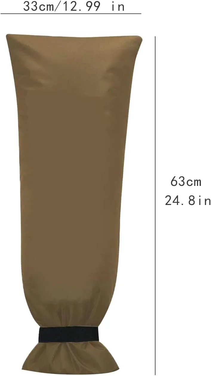 Winter Garden Faucet Bag Cover Anti Freeze Cover Sturdy Lightweight Complete Coverage Versatile Thermal Insulation Layer, Khaki, 63x33 cm