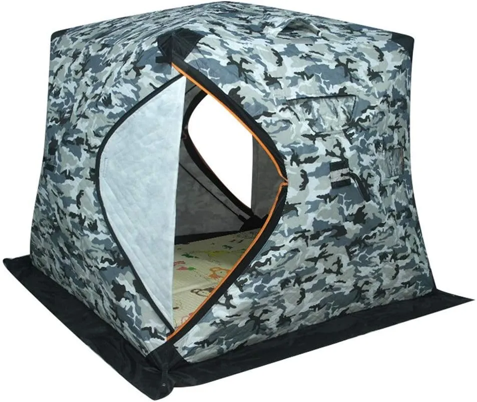 Winter Tent Winter Fishing House Outdoor Pop Ice Fishing Shelter in Winter 4 People Ice Fishing Tent Camping Tent Carry Bag for Family Short Weekends