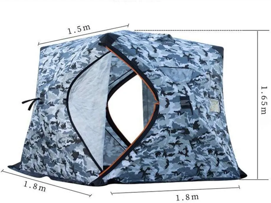 Winter Tent Winter Fishing House Outdoor Pop Ice Fishing Shelter in Winter 4 People Ice Fishing Tent Camping Tent Carry Bag for Family Short Weekends