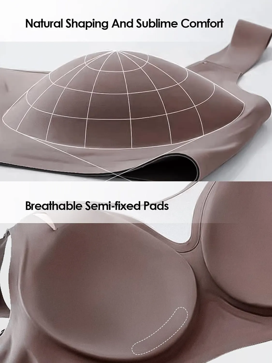 Wireless Bras for Women (34C-42DD), Extremely Comfortable Seamless Bra Mesh Bralettes Adjustable Straps Everyday Bra