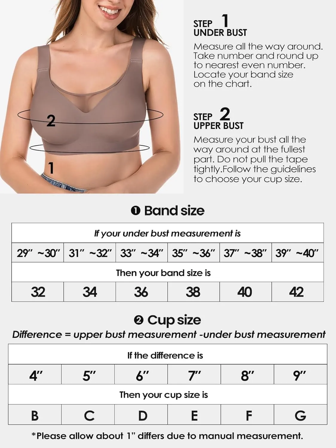 Wireless Bras for Women (34C-42DD), Extremely Comfortable Seamless Bra Mesh Bralettes Adjustable Straps Everyday Bra