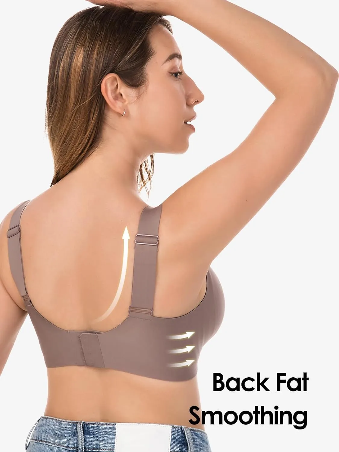 Wireless Bras for Women (34C-42DD), Extremely Comfortable Seamless Bra Mesh Bralettes Adjustable Straps Everyday Bra