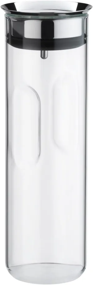 WMF Motion Water Carafe 1.25聽Litres Height 29聽cm Glass Carafe Closeup Silicone Lid Lock Handle Dishwasher Safe, 9.8聽cm, Silver