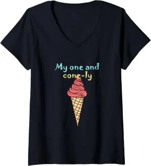 Womens My one and cone-ly V-Neck T-Shirt