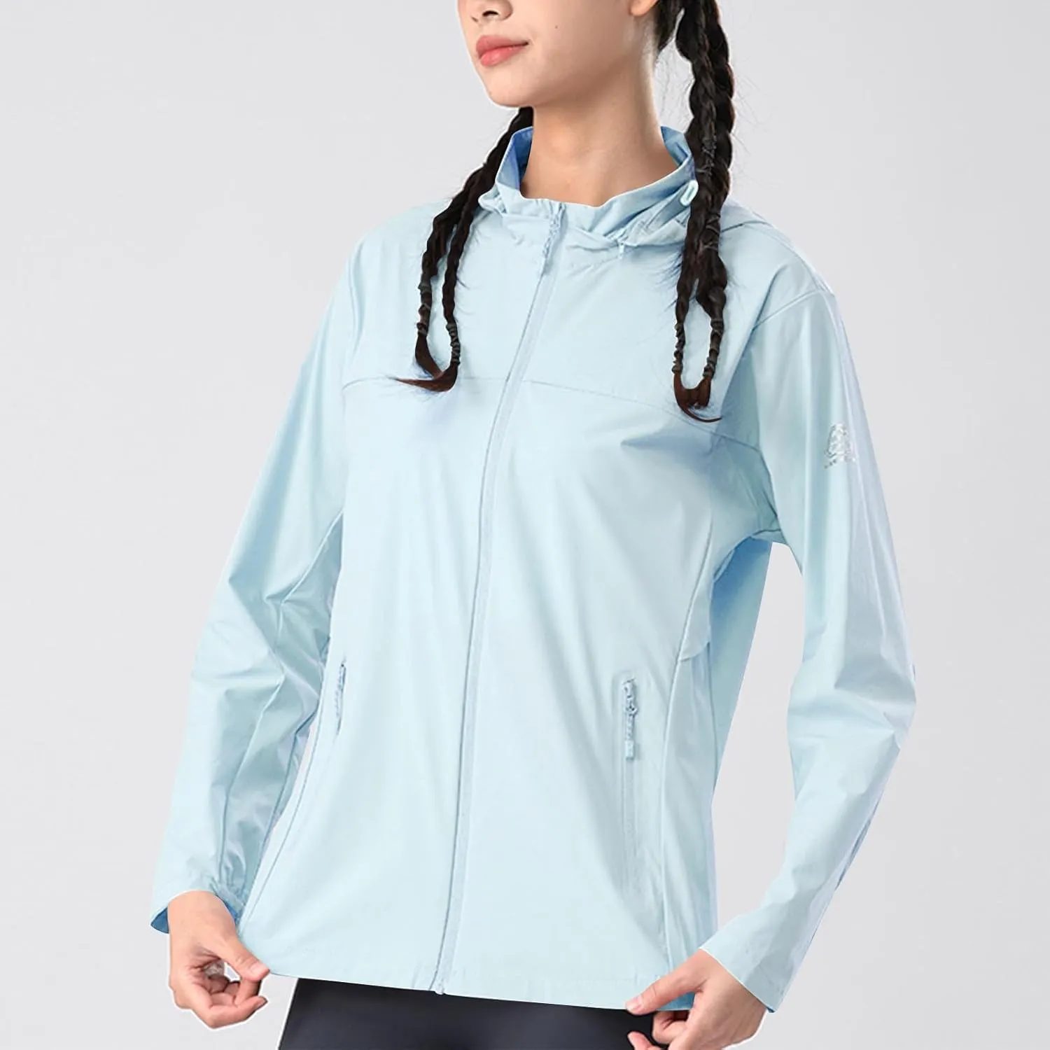 Women's Trendy UPF 50  Hooded Coat Long Sleeve with Zipper Lightweight Breathable Commuting Travel Ice Feeling Tops
