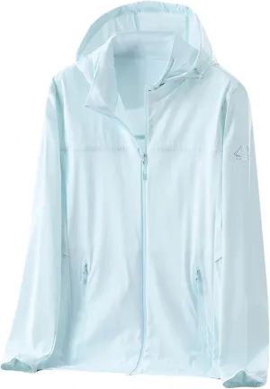 Women's Trendy UPF 50  Hooded Coat Long Sleeve with Zipper Lightweight Breathable Commuting Travel Ice Feeling Tops