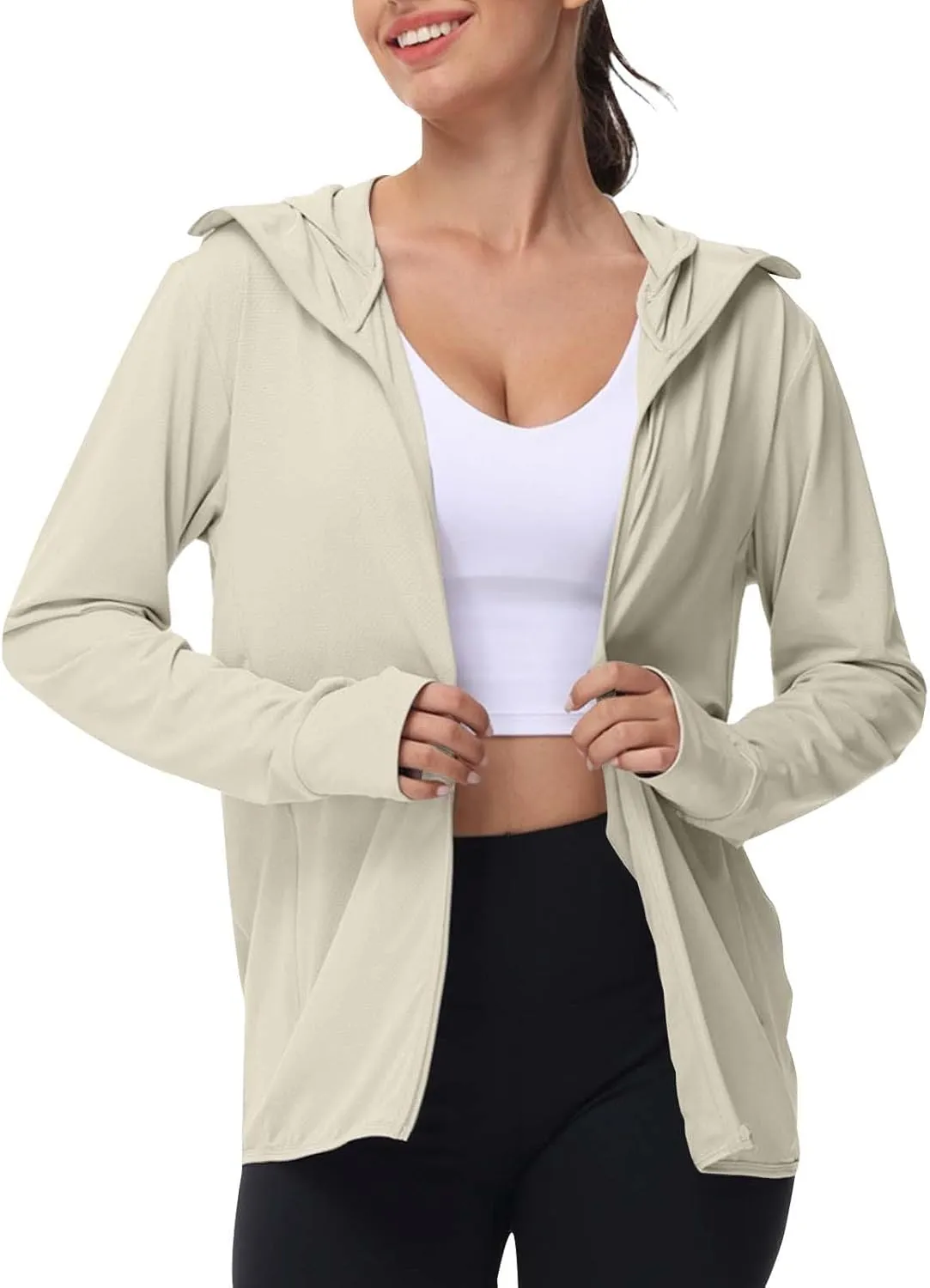 Women's UPF 50  UV Sun Protection Jacket Hooded SPF Cooling Sun Shirt Lightweight Hiking Fishing Summer Clothing