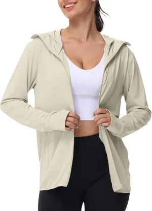Women's UPF 50  UV Sun Protection Jacket Hooded SPF Cooling Sun Shirt Lightweight Hiking Fishing Summer Clothing