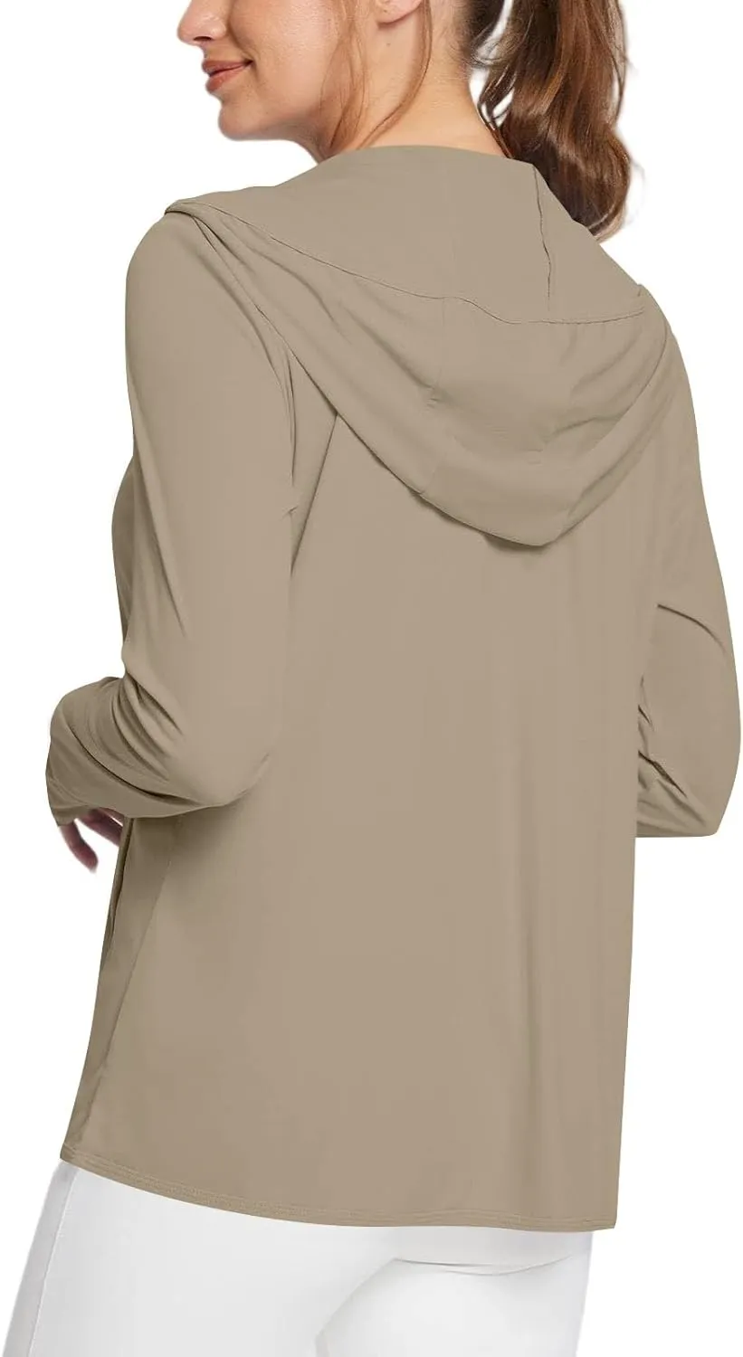 Women's UPF Sun Protection Jackets SPF Shirts UV Zip Up Hoodie Long Sleeve Summer Ice Silk Outdoor Clothes with Pockets
