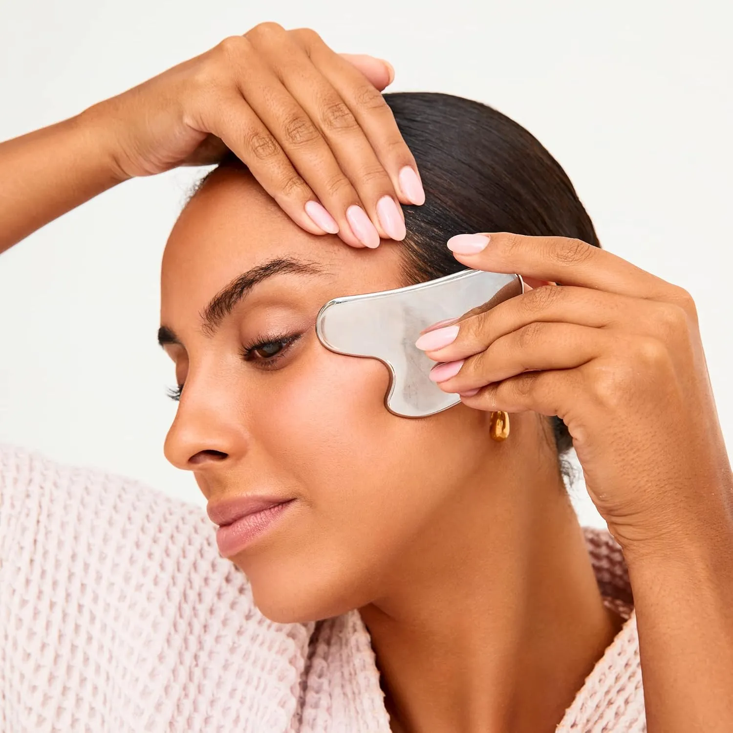 Wonderskin Liquid Gym Gua Sha Face Sculpting Tool, Facial Roller to Reduce Tension, Puffiness & Wrinkles, Skin Care Tool and Jawline Sculptor, Stainless Steel Facial Massager