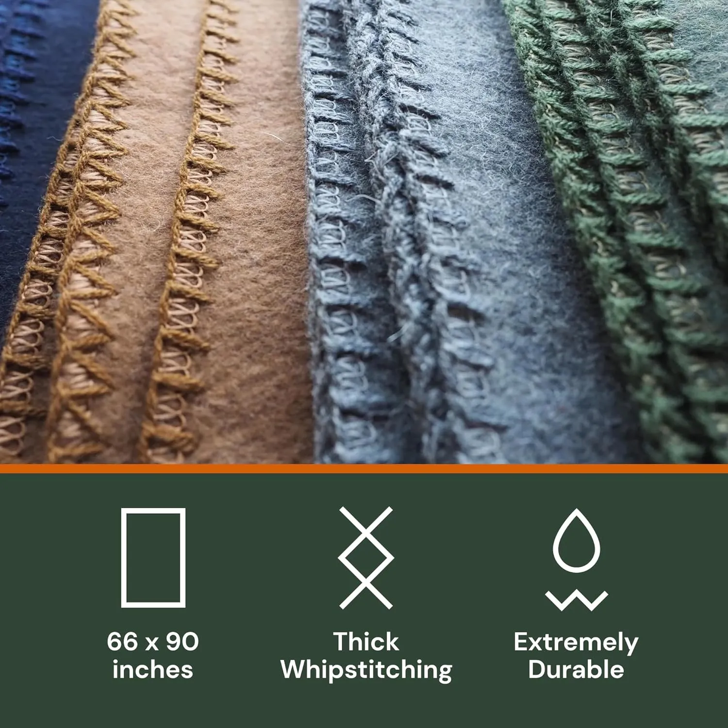 Woolly Mammoth Woolen Co. | Extra Large Merino Wool Camp Blanket | Perfect Outdoor Gear | Bedroll for Bushcraft, Camping, Trekking, Hiking, Survival, or Throw Blanket at the Cabin (Gray), 66" x 90"