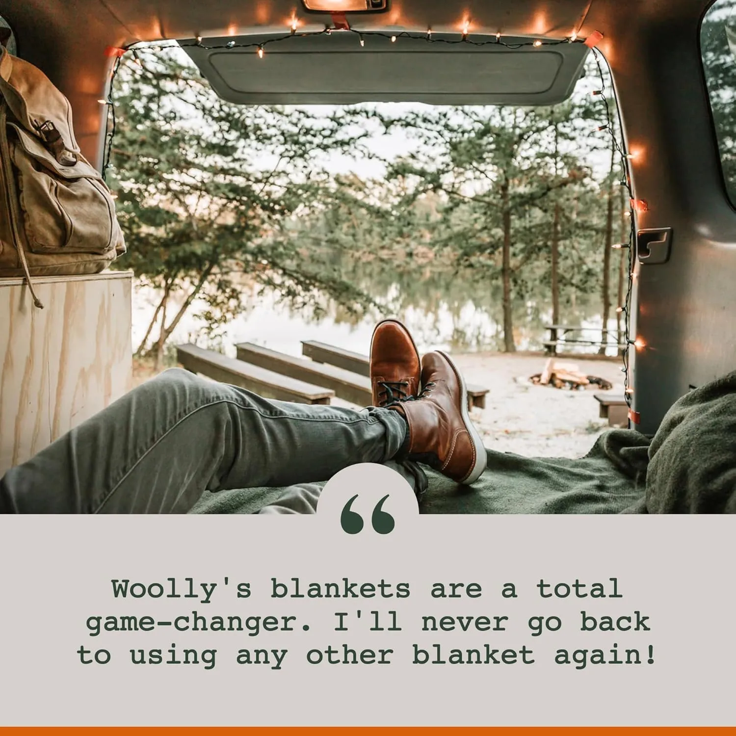 Woolly Mammoth Woolen Co. | Extra Large Merino Wool Camp Blanket, Perfect Outdoor Gear, Bedroll for Bushcraft, Camping, Trekking, Hiking, Survival, or Throw Blanket at The Cabin (Navy Blue), 66" x 90"