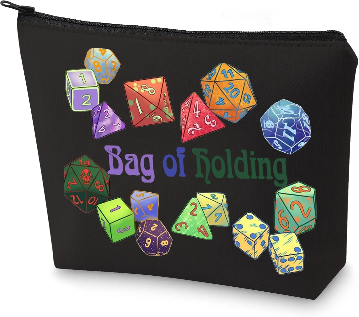 WZMPA Dungeon Dice Survival Kit Dungeon Master Gift Bag Of Holding Cosmetic Zipper Pouch Bag For D20 RPG Merchandise