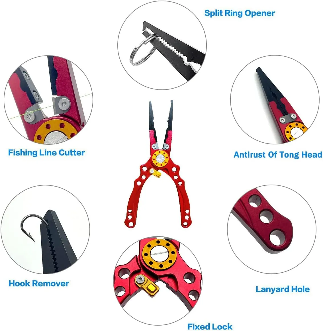 XBLACK Fishing Tool Kit Fishing Pliers Fish Gripper Fishing Scale Fish Grip Tools Set Saltwater Resistant Fishing Gear
