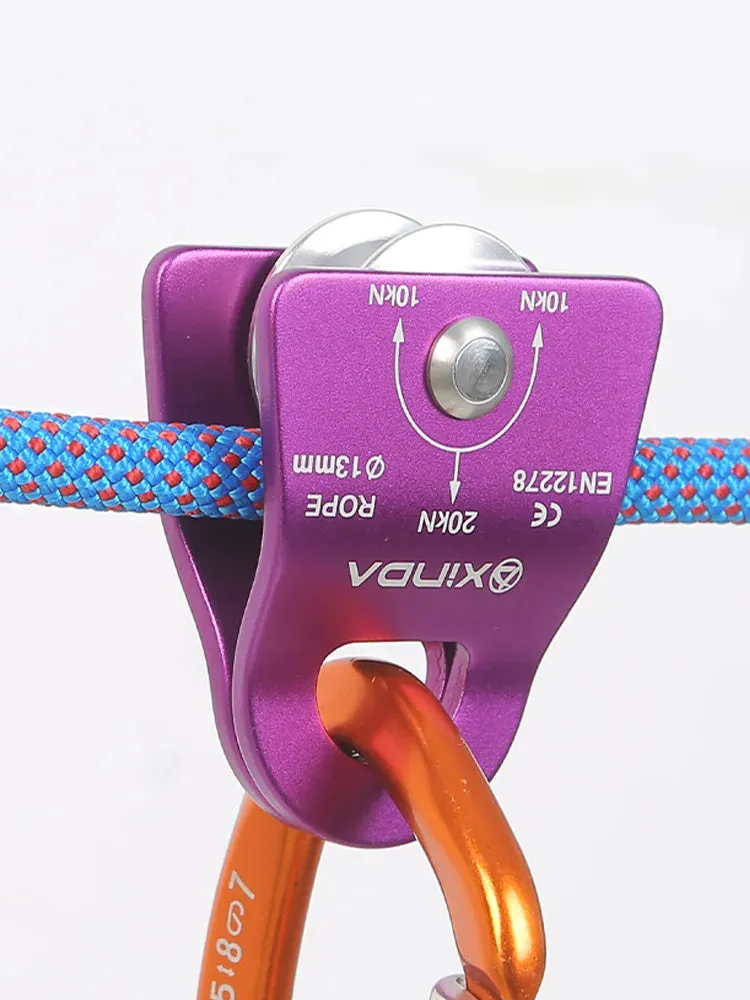 XINDA  Outdoor Pulley Fixed Sideplate Single Sheave Pulley Rock Climbing Survival Tool High Altitud Traverse Hauling Gear