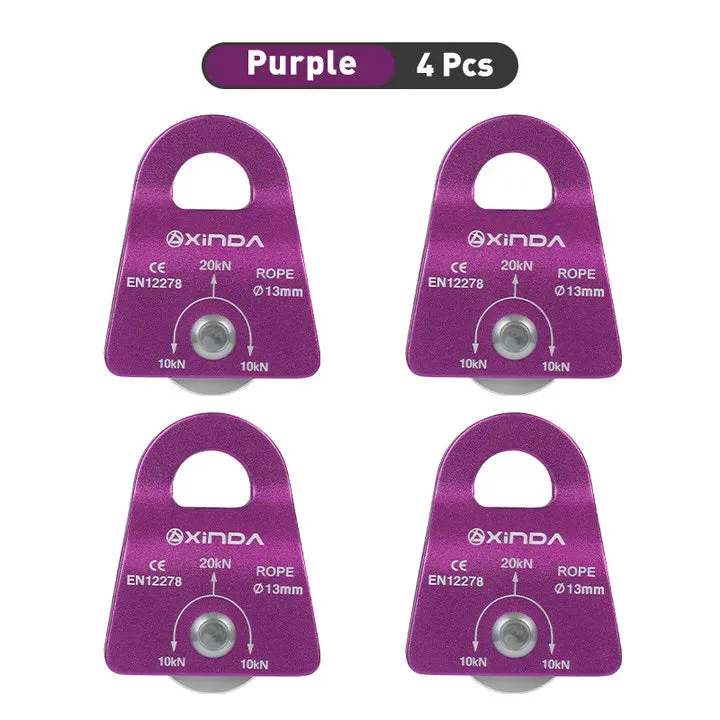 XINDA  Outdoor Pulley Fixed Sideplate Single Sheave Pulley Rock Climbing Survival Tool High Altitud Traverse Hauling Gear