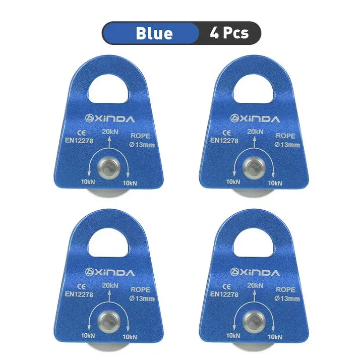 XINDA  Outdoor Pulley Fixed Sideplate Single Sheave Pulley Rock Climbing Survival Tool High Altitud Traverse Hauling Gear