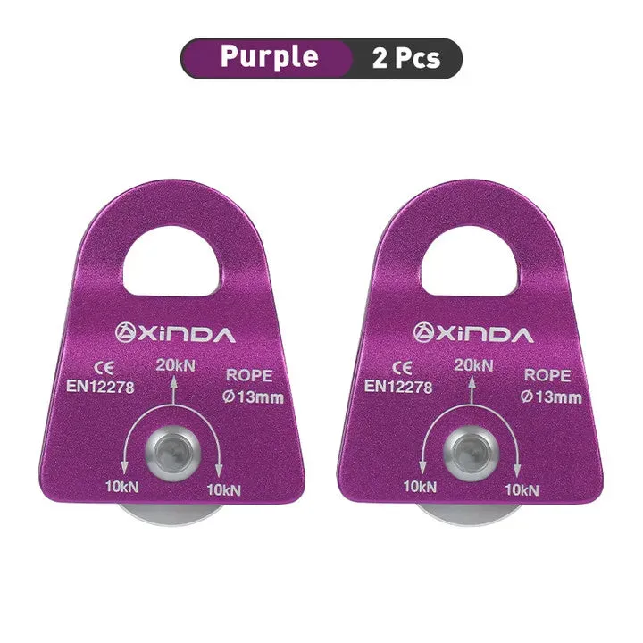 XINDA  Outdoor Pulley Fixed Sideplate Single Sheave Pulley Rock Climbing Survival Tool High Altitud Traverse Hauling Gear