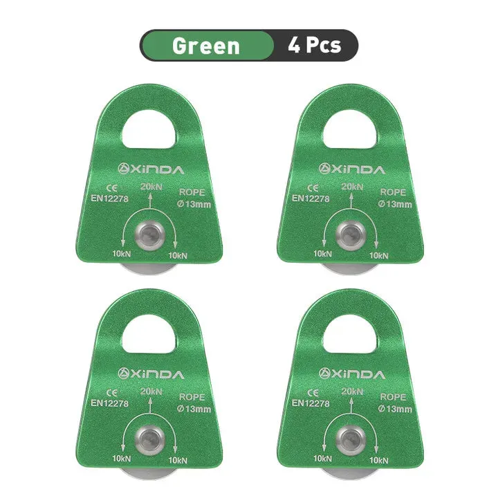 XINDA  Outdoor Pulley Fixed Sideplate Single Sheave Pulley Rock Climbing Survival Tool High Altitud Traverse Hauling Gear