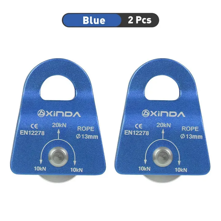 XINDA  Outdoor Pulley Fixed Sideplate Single Sheave Pulley Rock Climbing Survival Tool High Altitud Traverse Hauling Gear