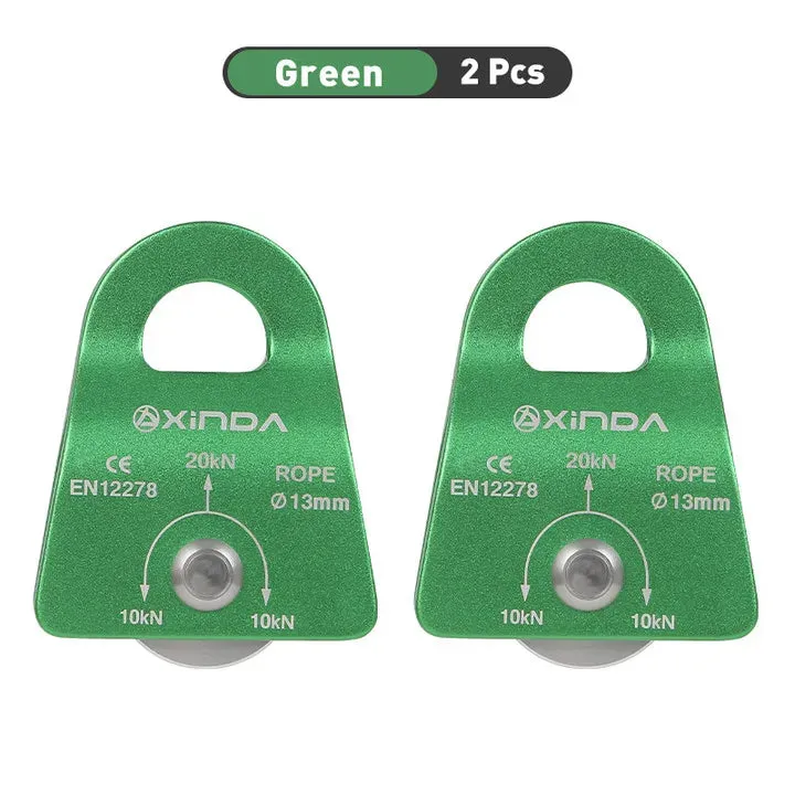 XINDA  Outdoor Pulley Fixed Sideplate Single Sheave Pulley Rock Climbing Survival Tool High Altitud Traverse Hauling Gear