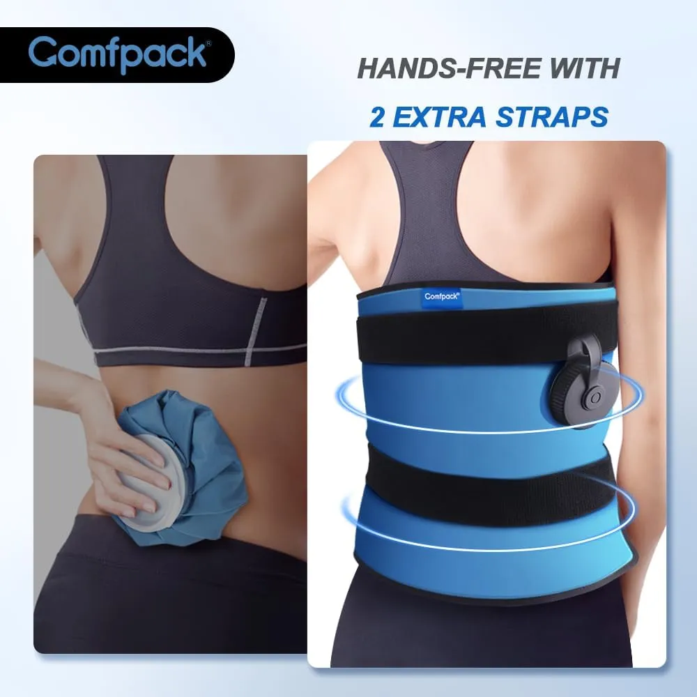 XL Refillable Ice Bag for Injuries, 21.2" x 13" Travel Ice Water Bag Physical Cold Therapy with Straps for Full Back, Hip, Pain Relief for Injuries, Muscle Pain, Swelling, Bruises ﻿