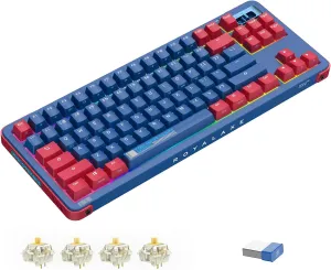 Y87 TKL Wireless Mechanical Keyboard, Hot Swappable Wired/Bluetooth 5.0/2.4G Wireless Keyboard with RGB Light for Windows & Mac, PBT Keycap, Gateron G Pro 3.0 Yellow Switch, Nebula Blue