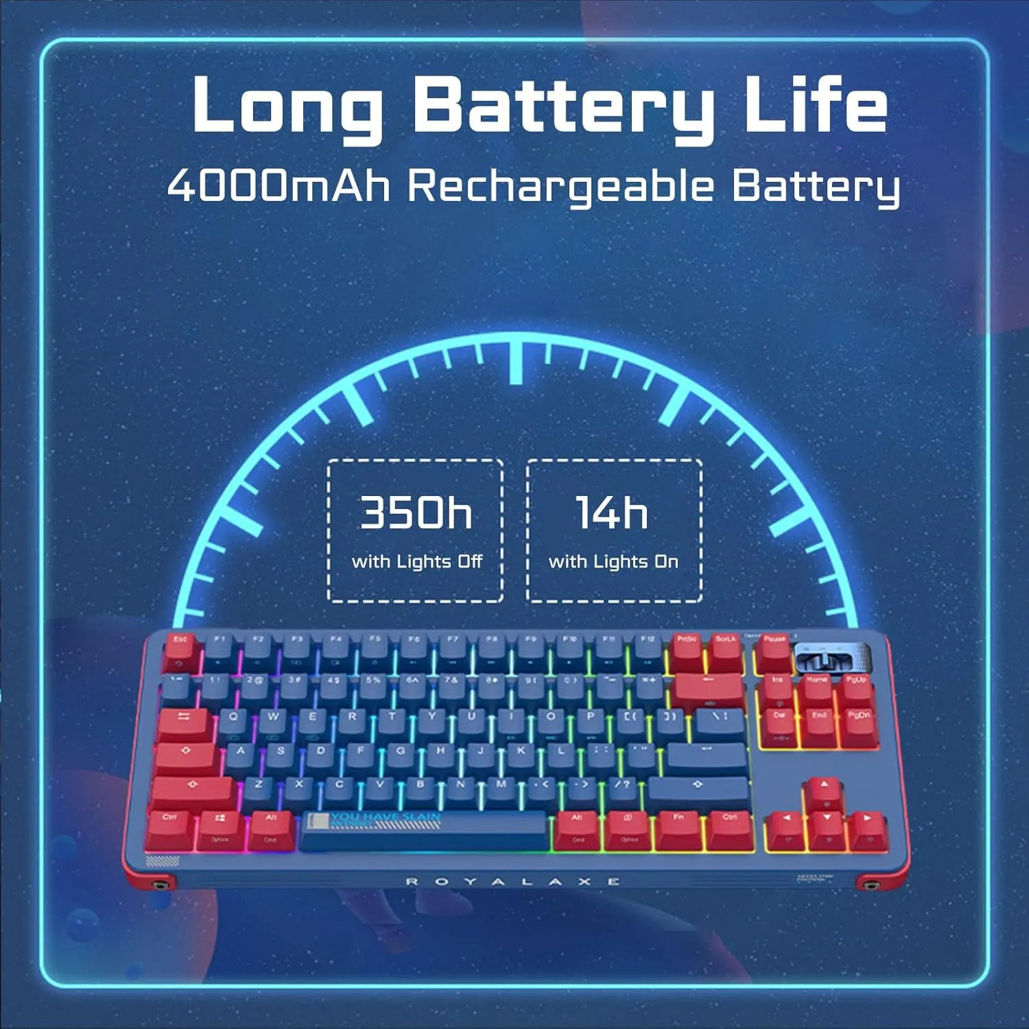 Y87 TKL Wireless Mechanical Keyboard, Hot Swappable Wired/Bluetooth 5.0/2.4G Wireless Keyboard with RGB Light for Windows & Mac, PBT Keycap, Gateron G Pro 3.0 Yellow Switch, Nebula Blue