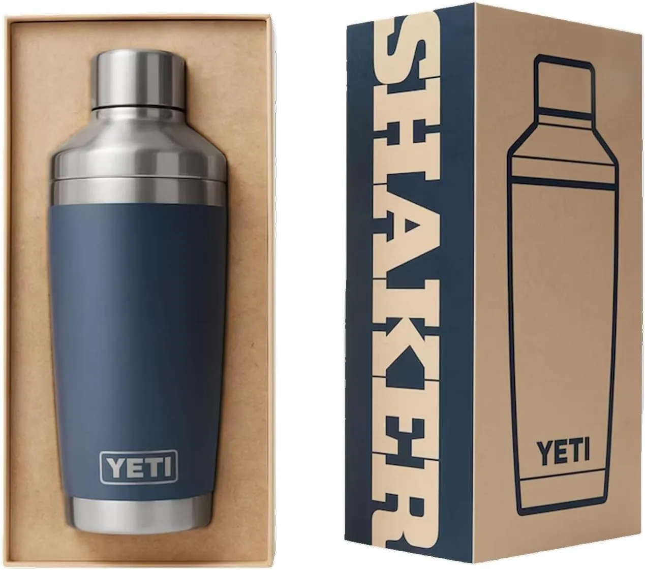 YETI Rambler 20 oz Cocktail Shaker, Stainless Steel, Vacuum Insulated, Navy