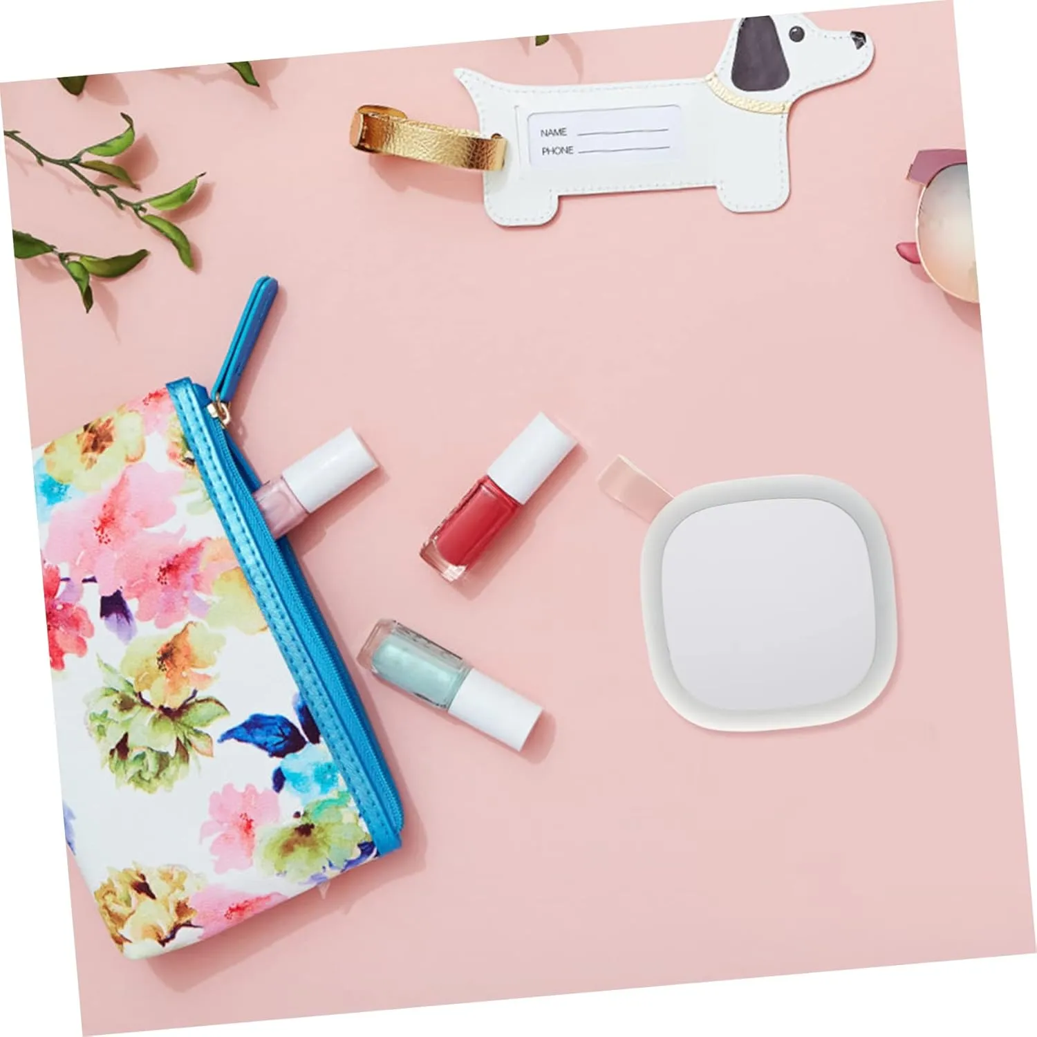 Zerodeko Portable LED Makeup Mirror Compact Travel Mirror with Night Light Dual Sided Design for Ups for Dorms Go Use Present for Women