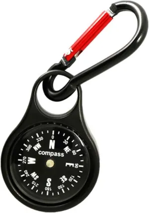 Zinc Alloy Buckle Compass Mountaineering Outdoor Survival Camping Hiking Hook Buckle Portable Compass for Outdoor Use
