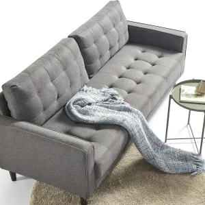 ZINUS Benton Sofa Couch, Grid Tufted Cushions, Easy, Tool-Free Assembly, Dark Grey