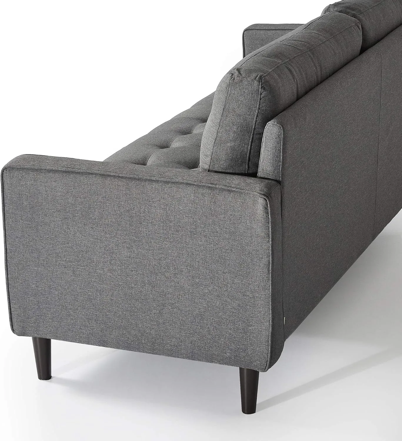 ZINUS Benton Sofa Couch, Grid Tufted Cushions, Easy, Tool-Free Assembly, Dark Grey