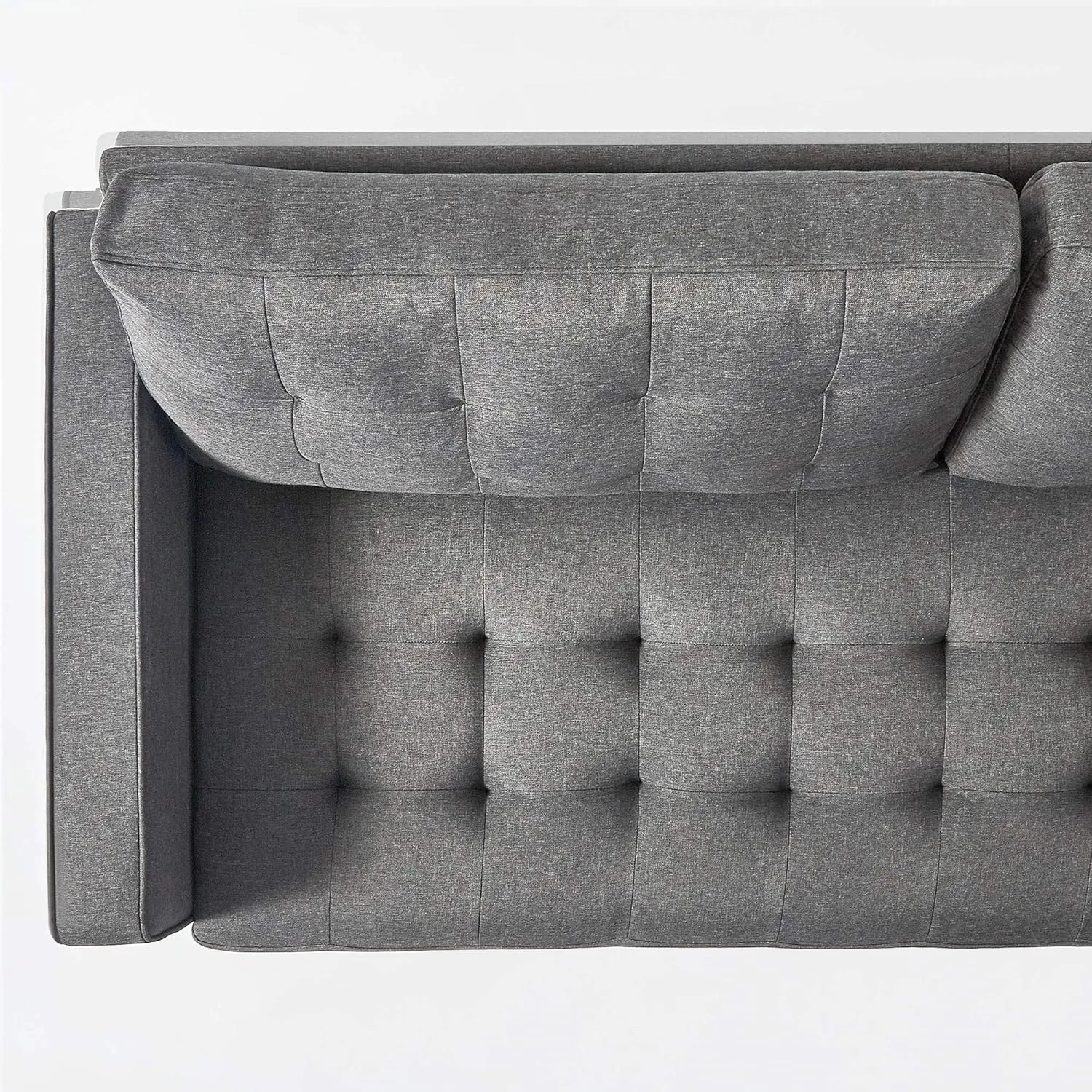 ZINUS Benton Sofa Couch, Grid Tufted Cushions, Easy, Tool-Free Assembly, Dark Grey